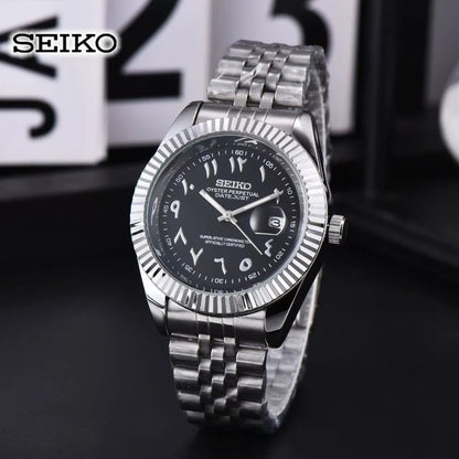 Seiko Luxe Quartz Watch – Stainless Steel Date Display