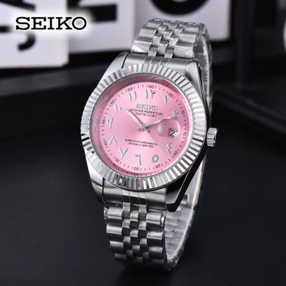Seiko Luxe Quartz Watch – Stainless Steel Date Display
