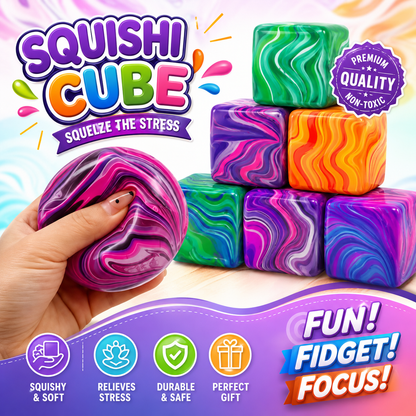 Premium Squishi Cube | Soft Gel Stress Relief Fidget Toy